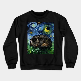 Sleepy Brown Tabby Night Crewneck Sweatshirt